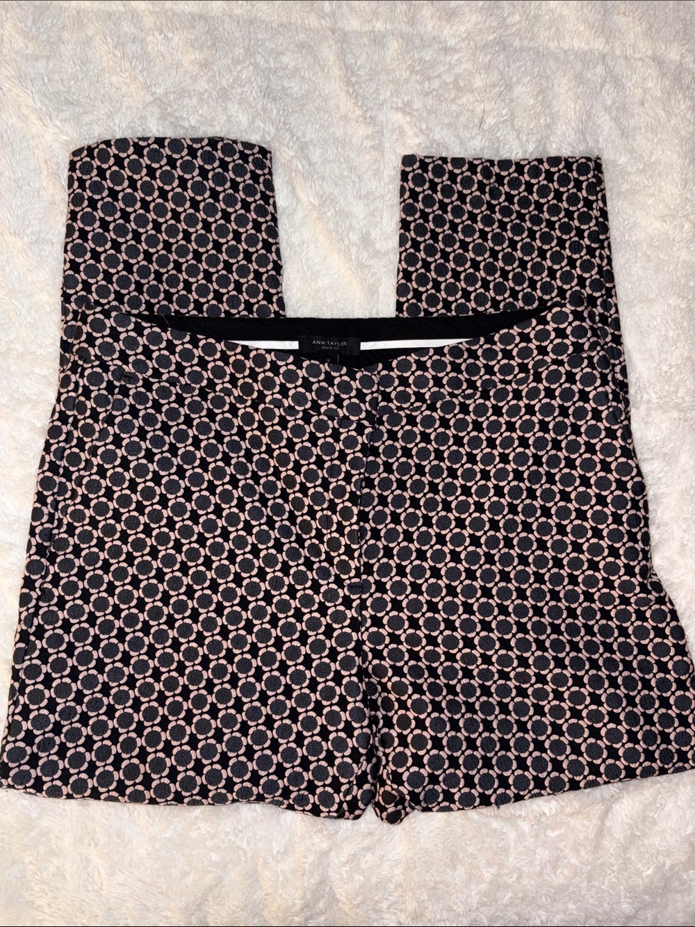 Ann Taylor Black and Pink Circular Pattern Men’s Dress Pants